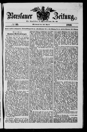 Breslauer Zeitung vom 25.04.1849