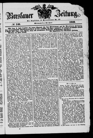 Breslauer Zeitung vom 20.06.1849