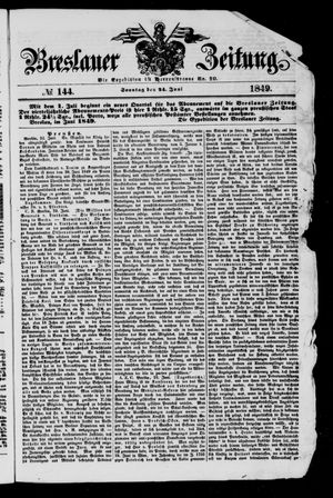 Breslauer Zeitung vom 24.06.1849