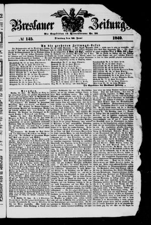 Breslauer Zeitung vom 26.06.1849