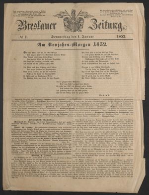 Breslauer Zeitung vom 01.01.1852