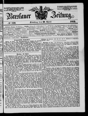 Breslauer Zeitung vom 20.04.1852