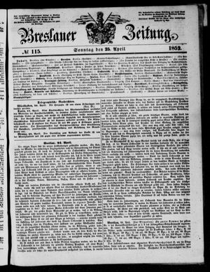 Breslauer Zeitung vom 25.04.1852