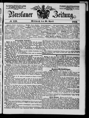 Breslauer Zeitung on Apr 28, 1852