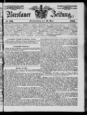 Breslauer Zeitung on May 13, 1852