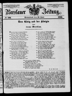 Breslauer Zeitung on Jun 12, 1852
