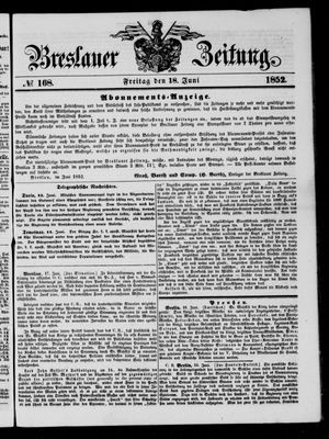 Breslauer Zeitung vom 18.06.1852