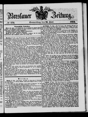 Breslauer Zeitung on Jun 24, 1852