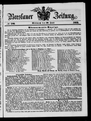 Breslauer Zeitung vom 30.06.1852