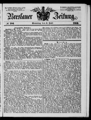 Breslauer Zeitung vom 04.07.1852