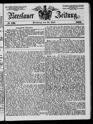 Breslauer Zeitung vom 11.07.1852