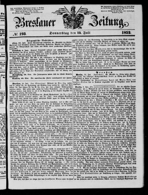 Breslauer Zeitung on Jul 15, 1852