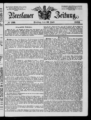 Breslauer Zeitung vom 16.07.1852