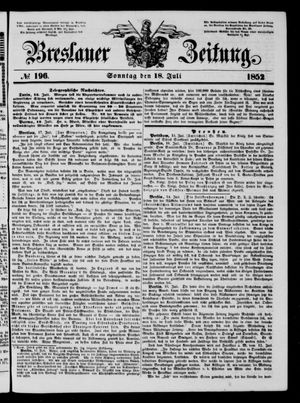 Breslauer Zeitung on Jul 18, 1852