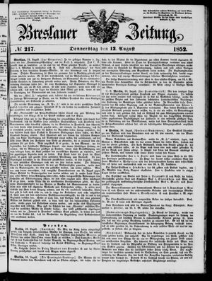 Breslauer Zeitung on Aug 12, 1852