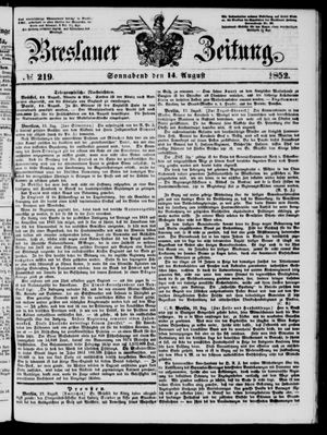 Breslauer Zeitung on Aug 14, 1852