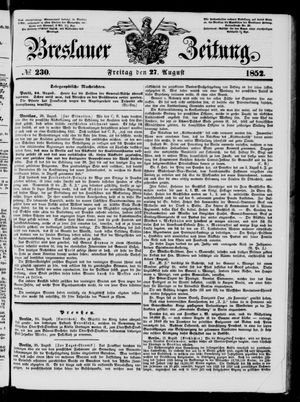 Breslauer Zeitung vom 27.08.1852