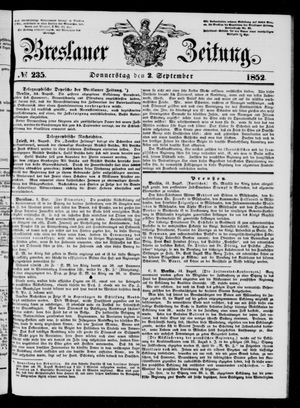 Breslauer Zeitung on Sep 2, 1852
