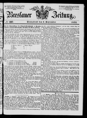 Breslauer Zeitung on Sep 4, 1852
