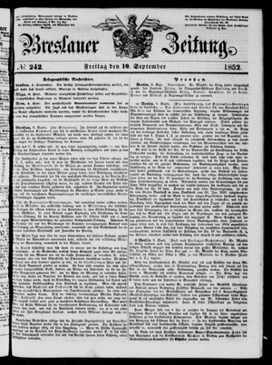 Breslauer Zeitung vom 10.09.1852