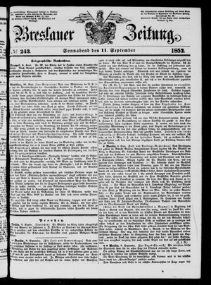 Breslauer Zeitung vom 11.09.1852