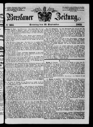 Breslauer Zeitung on Sep 12, 1852