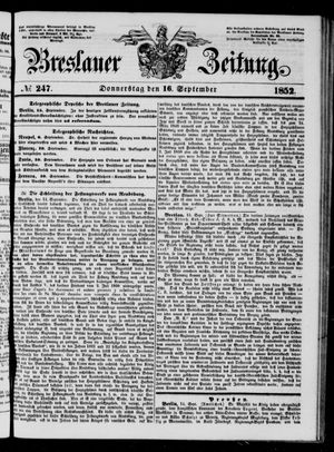 Breslauer Zeitung on Sep 16, 1852