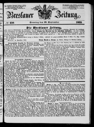Breslauer Zeitung vom 19.09.1852
