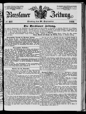 Breslauer Zeitung on Sep 28, 1852