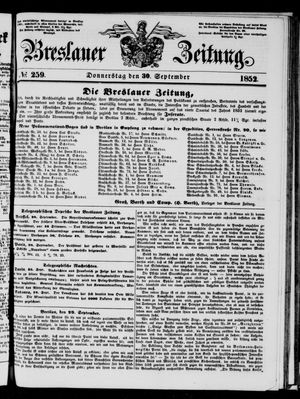 Breslauer Zeitung vom 30.09.1852