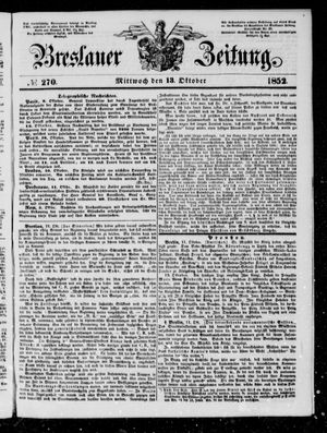 Breslauer Zeitung vom 13.10.1852