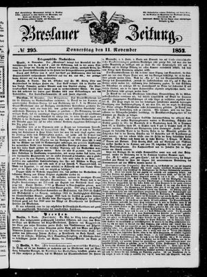 Breslauer Zeitung vom 11.11.1852