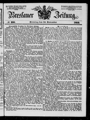 Breslauer Zeitung vom 14.11.1852