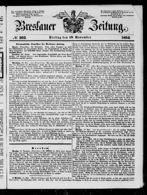 Breslauer Zeitung vom 19.11.1852