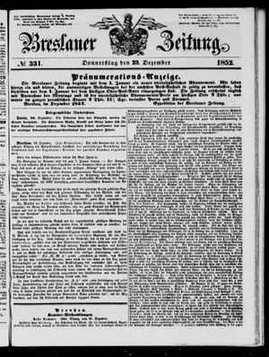 Breslauer Zeitung vom 23.12.1852