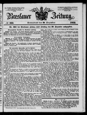 Breslauer Zeitung vom 25.12.1852