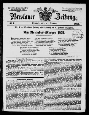 Breslauer Zeitung vom 01.01.1853