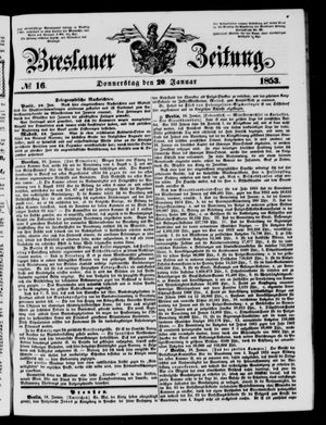Breslauer Zeitung on Jan 20, 1853
