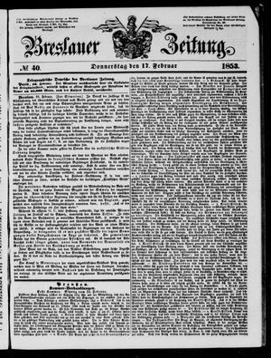 Breslauer Zeitung on Feb 17, 1853