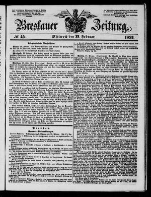 Breslauer Zeitung vom 23.02.1853