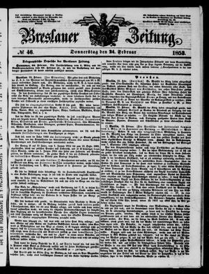 Breslauer Zeitung vom 24.02.1853