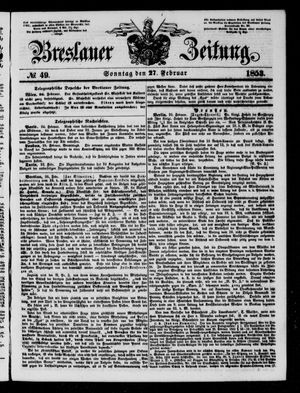 Breslauer Zeitung vom 27.02.1853