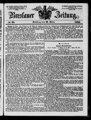 Breslauer Zeitung vom 22.03.1853