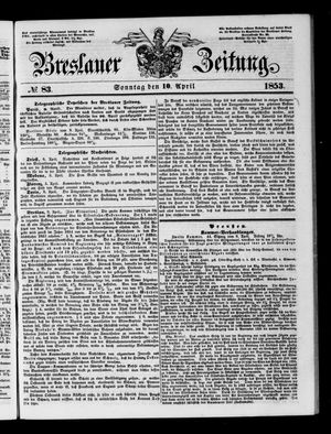 Breslauer Zeitung vom 10.04.1853