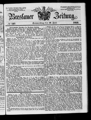 Breslauer Zeitung vom 16.06.1853