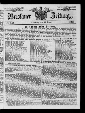 Breslauer Zeitung on Jun 28, 1853
