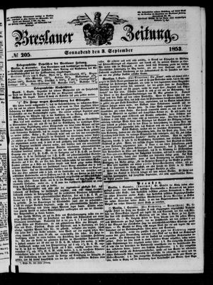 Breslauer Zeitung on Sep 3, 1853
