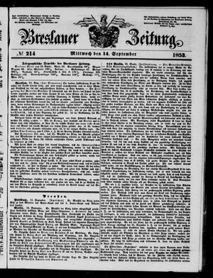 Breslauer Zeitung vom 14.09.1853