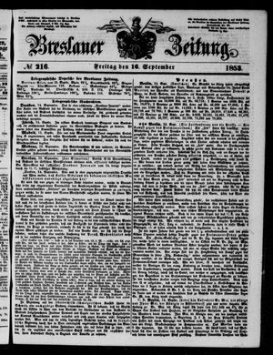 Breslauer Zeitung on Sep 16, 1853