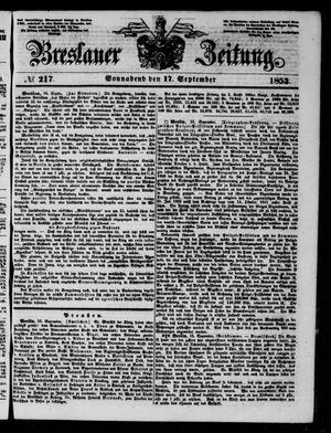 Breslauer Zeitung vom 17.09.1853